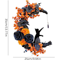 Miniatyrbillede 8 af 8: Halloween Halvmånekrans med Lys, Sort Måneblomst og Kattekrans Style 3