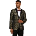 Miniatyrbild 2 av 6: Herrar Blommig Smokingjacka Paisley Sjal Krage Blazer Jacka Golden M