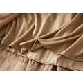 Miniatyrbillede 2 af 5: Dame Elastisk Talje Lagdelt Mesh Skørt Brown M