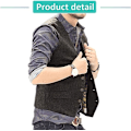Miniatyrbild 3 av 10: Herrar Herringbone Tweed Ylle Väst Enknäppt Slim Fit Väst Light Grey XL