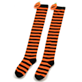 Miniatyrbild 4 av 4: Lårhöga långa strumpor över knästrumpor black orange