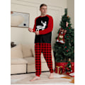 Miniatyrbillede 2 af 8: Julepyjamas med Sød Hjorteprint - Langærmet PJS Sæt Dad 4XL