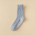 Miniatyrbillede 1 af 9: Vinter Fluffy Slippersokker, Bløde Sovesokker 1 Par Grey Blue