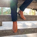 Miniatyrbild 5 av 8: Alamosa Ostrich Square Toe Casual Boots Mid Calf för män Brown 41