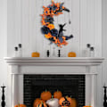 Miniatyrbillede 7 af 8: Halloween Halvmånekrans med Lys, Sort Måneblomst og Kattekrans Style 3