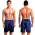 Miniatyrbilde 7 av 7: Menn Satin Boxer Shorts Silke Pyjamas Bunn Lounge Sleep Shorts Blue XL
