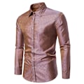 Miniatyrbillede 2 af 4: Mænds Casual Langærmet Lapel Trykt Knapløs Skjorte Khaki XL