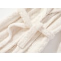 Miniatyrbilde 6 av 8: Håndkle-krage tyrkisk badekåpe for menn og kvinner White 2XL