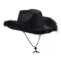 Miniatyrbild 1 av 4: Feather Cowboy Hat Cowgirl Hat Black