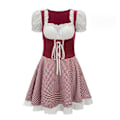 Miniatyrbild 1 av 5: Damkläder Oktoberfest Snörning Rutiga Uniform Red M