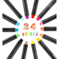 Pikkukuva 6 / 7: Ohutviivainen Värikäs Vesiväripohjaiset Konturitoimitus 24-Color Dual Single Row