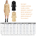 Miniatyrbillede 11 af 11: Dame Trenchcoat Lang Dobbeltbrystet Efterårsmode Klassisk Lapel Slank Overfrakke khaki M