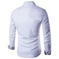 Miniatyrbilde 2 av 9: Menn's Trykte Knapp-Ned Skjorte Lang Erme Casual Skjorter white M