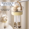 Pikkukuva 3 / 4: Meikkisiveltimen puhdistuskuppi, 3-in-1 meikkisiveltimen puhdistusmatto ja kuivausteline Drying rack apricot