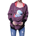 Miniatyrbilde 1 av 5: 3-i-1 Multifunksjonell Maternitygenser med hette for kvinner Purple M