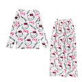 Miniatyrbillede 1 af 5: Vinterpyjamas til Kvinder - Søde Flanel Pyjamas Sæt White L