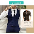 Miniatyrbild 2 av 10: Herrar Herringbone Tweed Ylle Väst Enknäppt Slim Fit Väst Light Grey XL