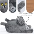 Miniatyrbild 4 av 8: Plush Katttofflor för Kvinnor, Halksäkra Söta Vintervarma Golvskotofflor Grey