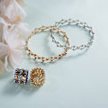 Miniatyrbild 3 av 4: 2 i 1 Magisk Retractable Ring Armband Stretchable Twist Folding Ring Smycken gold