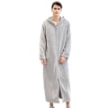 Miniatyrbilde 1 av 5: Dame Fleece Varme Morgenkåpe, Koselig Fluffy Lang Badekåpe Grey-Men M