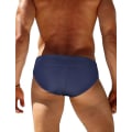 Miniatyrbillede 4 af 6: Mænds Sexy Badetøj Bikini Briefs Skinnende Metallic Thong G-String med Hip Coverage Navy L