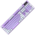 Miniatyrbillede 6 af 11: LED-baggrundsbelyst Gaming Tastatur, Mekanisk Følelse og Vandafvisende Purple White