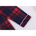 Miniatyrbild 4 av 9: Mjukt Silke Långärmad Dam Plaid Skjorta Pyjamas Red L