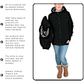 Miniatyrbilde 3 av 5: 3-i-1 Multifunksjonell Maternitygenser med hette for kvinner Black 2XL