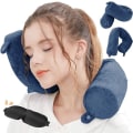 Miniatyrbild 1 av 7: Twist Memory Foam Resepill för Nacke, Haka, Ländrygg och Ben - Perfekt för Resor Blue