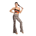 Miniatyrbild 3 av 4: Print Stretch Bell Bottom Flare Palazzo Byxor Byxor style 2 M
