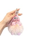 Pompom Sovande Baby Nyckelring Fluffig Plyschdocka Väskberlock Nyckelring light pink