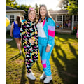 Miniatyrbillede 9 af 9: Dame Farveblok 2-delt Vindjakke Sæt Langærmet Lynlås Crop Top Træningsdragt Sæt Pink M