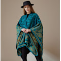 Miniatyrbild 3 av 3: Retro Tofs Poncho Sjal Cape Wraps för kvinnor black2