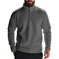 Miniatyrbillede 1 af 10: Fleeceforet Halv Zip Trøjer til Mænd Mock Neck Pullover Trøje Dark Grey 3XL