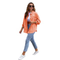 Miniatyrbilde 1 av 4: Midileng Løstsittende Denimjakke for Kvinner Orange XL