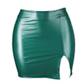 Miniatyrbild 1 av 7: Basic, hög midja, konstläder Bodycon Mini Pencil Kjol för kvinnor green XL