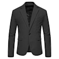Pikkukuva 1 / 7: Miesten yksinappinen bleiseri, yksivärinen, slim fit, kevyt takki Black S
