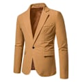 Miniatyrbilde 2 av 4: Herre En Knapp Dressjakke Ensfarget Blazere Slim Fit Lettvektsjakker Blazer Khaki XL