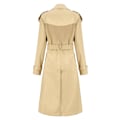 Miniatyrbillede 5 af 11: Dame Trenchcoat Lang Dobbeltbrystet Efterårsmode Klassisk Lapel Slank Overfrakke khaki M