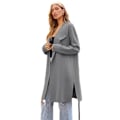 Miniatyrbillede 3 af 5: Dame Lang Uldbluser Cardigan Let Casual Frakke Gray S