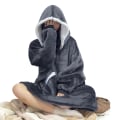 Miniatyrbild 8 av 9: Oversized hoodie filt, bärbar filt hoodie grey
