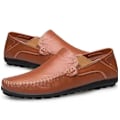 Miniatyrbillede 3 af 8: Mænds Casual Læder Fashion Slip-on Sko Brown 41