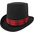 Miniatyrbillede 5 af 5: Snemandens Tophat med Ternet Bånd, Mistelten og Bær
