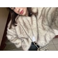 Pikkukuva 6 / 10: Naisten Talvi Ulkovaatteet Tekoturkis Pitkähihainen Crop-Takki Apricot XL