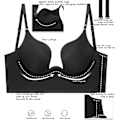 Miniatyrbillede 6 af 11: Dame Low Back Bh Deep U Bh Black L