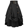 Pikkukuva 1 / 5: Naisten Goth Steampunk -hame Korkea vyötärö Merirosvo Midi A-linjainen hame Black 2XL