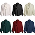 Miniatyrbillede 7 af 8: Mænds Victorian Ruffled Langærmet Skjorte White 2XL