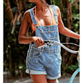 Miniatyrbilde 2 av 7: Dame Casual Denim Bib Overall Shorts Shortall Rompers Black 2XL
