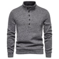Miniatyrbilde 1 av 8: Høyhalset strikket genser for menn, løs og avslappet Dark Gray S