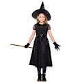 Miniatyrbilde 4 av 7: Svart Heks Kostyme for Jenter Halloween Kostymefest M